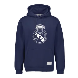 Sudadera Capucha Hombre Color Crest Azul Marino Real Madrid