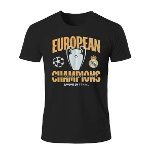 Camiseta Campeones UCL 15 Negra Hombre