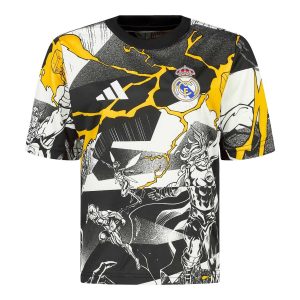 Camiseta Niño adidas Marvel Calentamiento 25/26 Blanca/Dorada